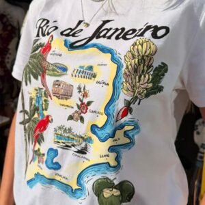 T-Shirt Fit Mapa Branca