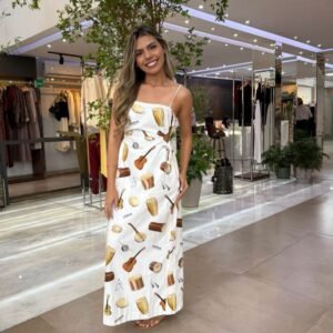 Vestido Longo Estampado Som Do Rio